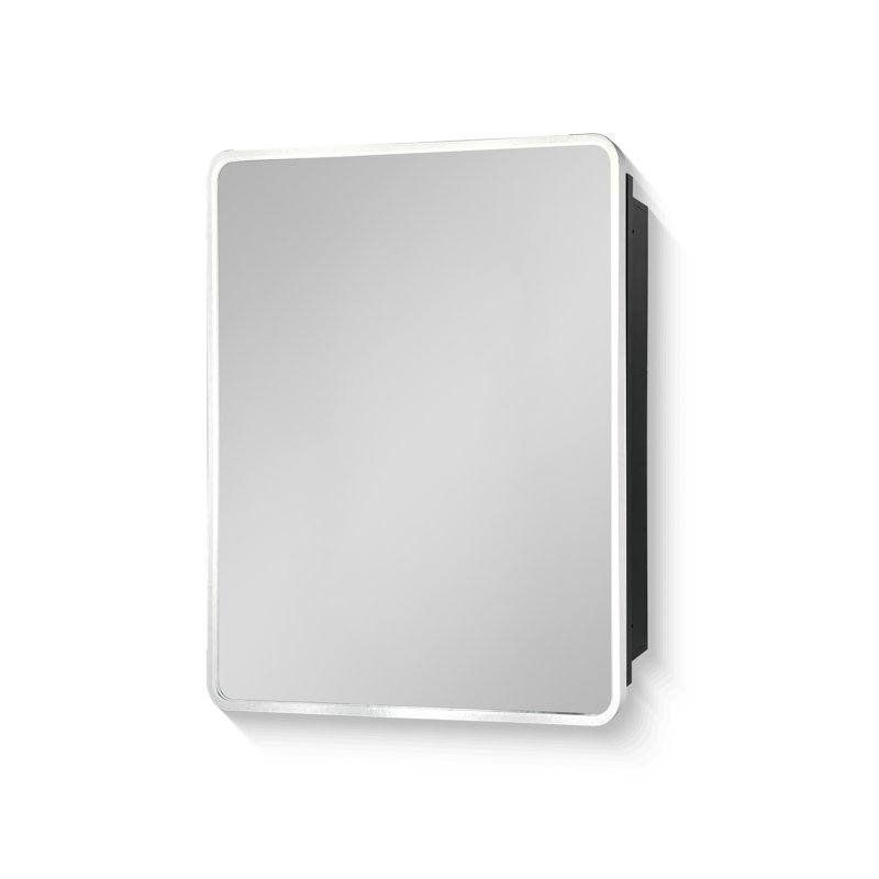 Miroir à pharmacie mural Poulsbo, Argent, H 30 po x l 24 po x P 4,9 po