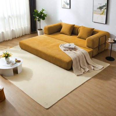 Convertible Sofas, Corduroy Foam 78.7 In Modern Sleeper For Small Home