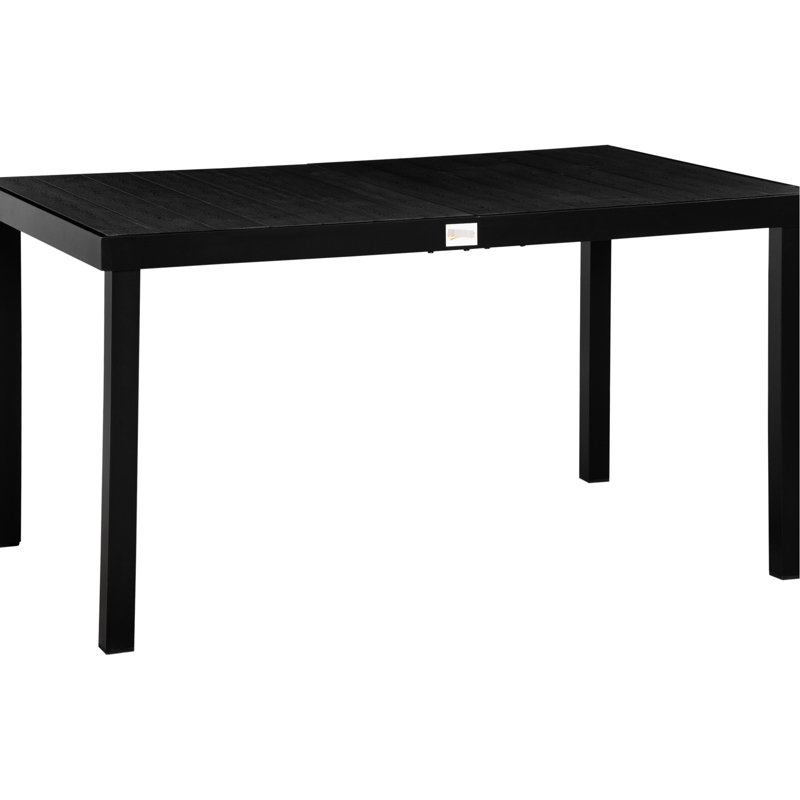 6 tables d'extérieur, aspect de patio rectangulaire, pieds en aluminium, noir imperméable pour la table de salle à manger «Garden Wonderful Time» 6, forme, aspect attrayant