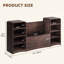 Banc de rangement à chaussures en forme de U de 160 cm avec armoire-868430605