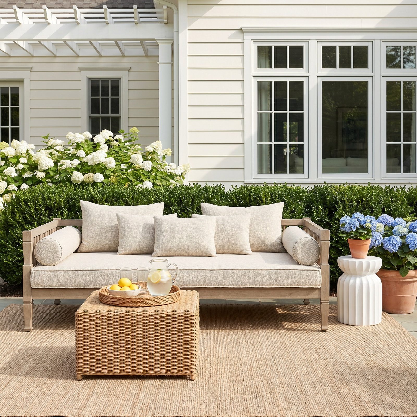 86" Teak Patio Sofa