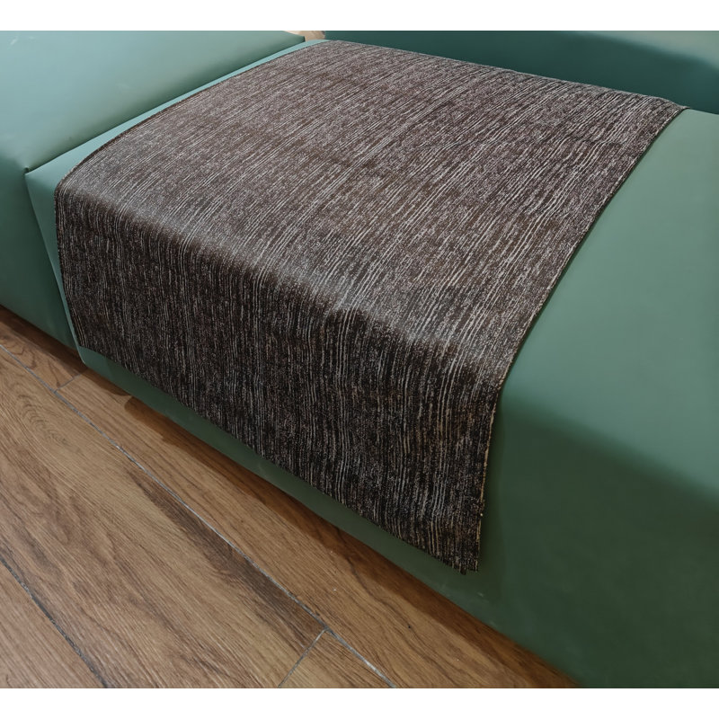 Handmade Eco-Friendly Decorative Bed Runner, Single Layer, 360 GSM Poly Cotton Jacquard, Plain Solid Textured, Dark Brown, 20''x83'', Pack of 1