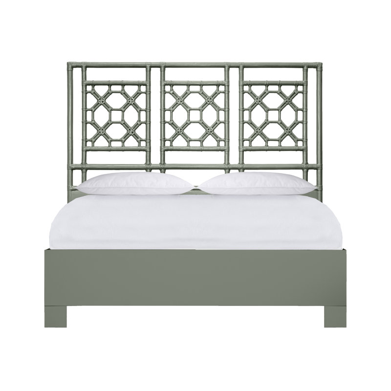 Lattice Back Standard Bed, Full, Light Gray