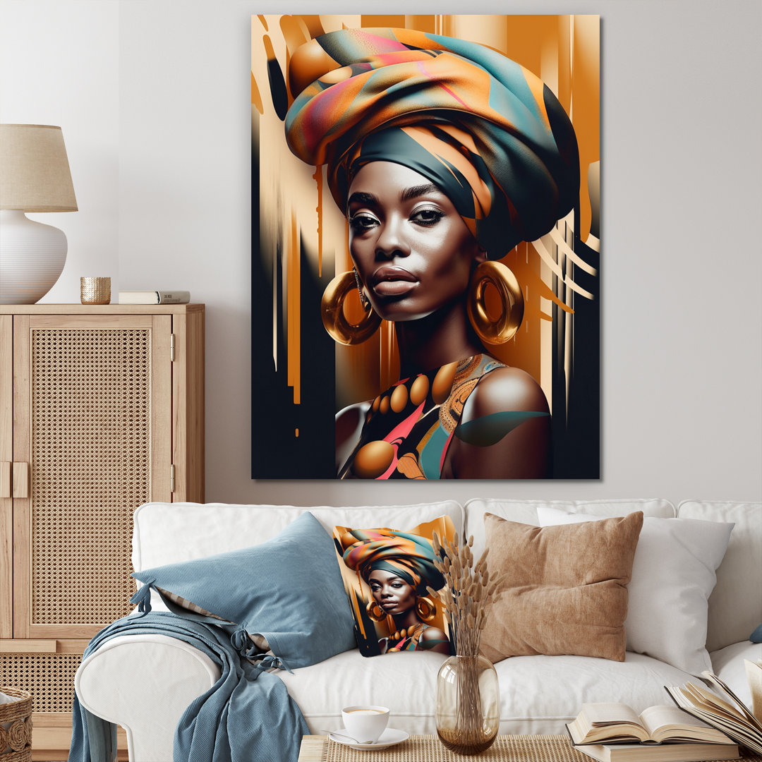 African Chromatic Woman I - African American Woman Wall Art Living Room Dakota Fields
