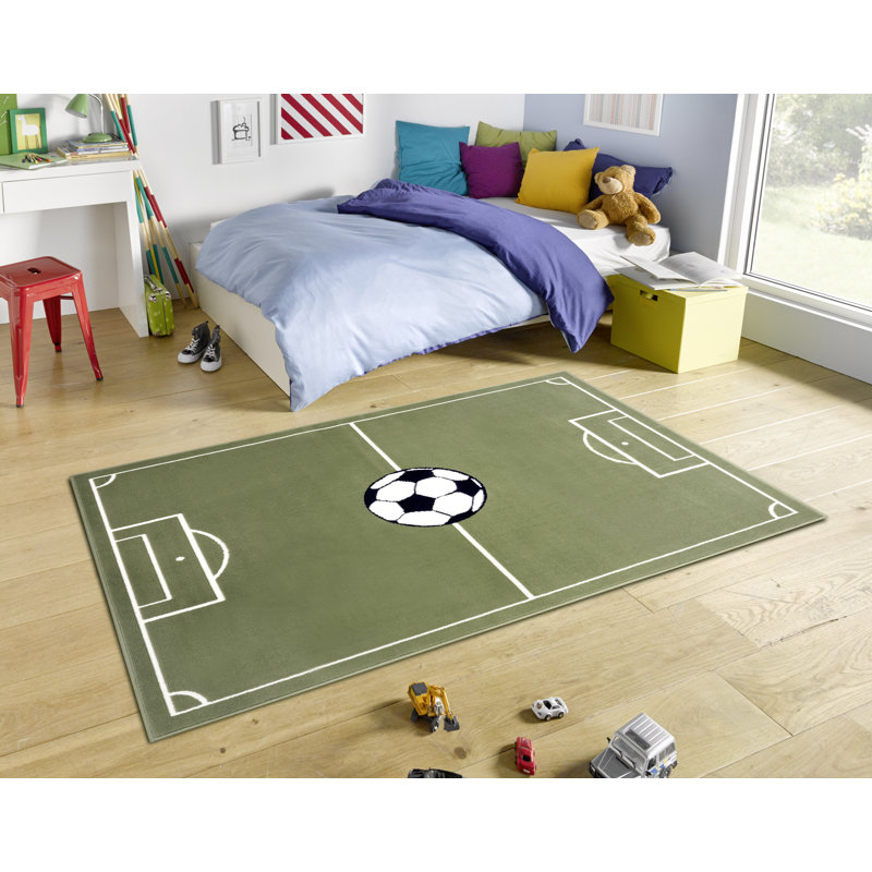 Short pile children's rug Estadio green, Rectangle 160 x 220cm