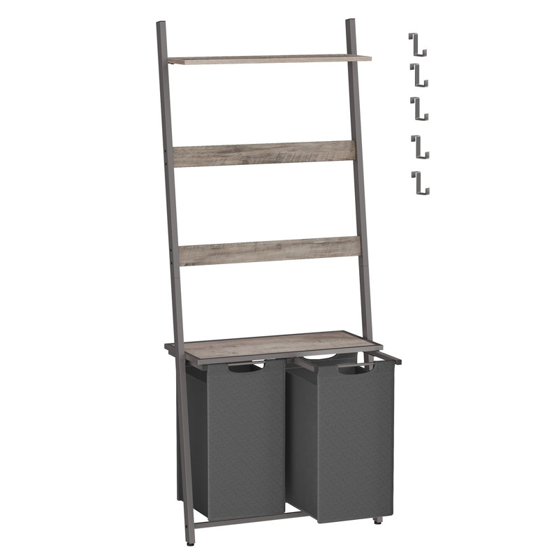 Metal Laundry Basket, Heither Greige/Slate Grey