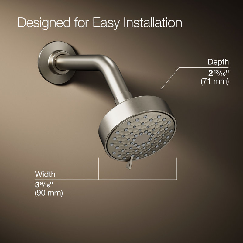 Awaken G90 Flood Fixed Shower Head, Vibrant Brushed Nickel, 1.75 GPM