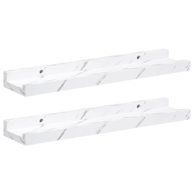 Floating Shelf, White Marble, 3cm H x 40cm W x 9cm D