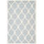 Tapis blanc / bleu en laine à motif géométrique Cannen-2078010553