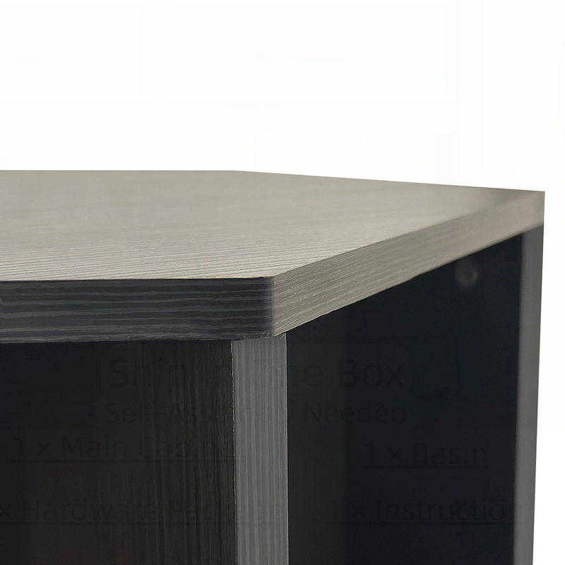 23.62'' Hexagonal Coffee Table Side Table Nightstand Burmese Sumac, Black Brown