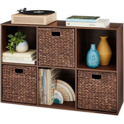 Bibliothèque, système de rangement présentoir 11 po, organisateur avec panneaux arrière amovibles