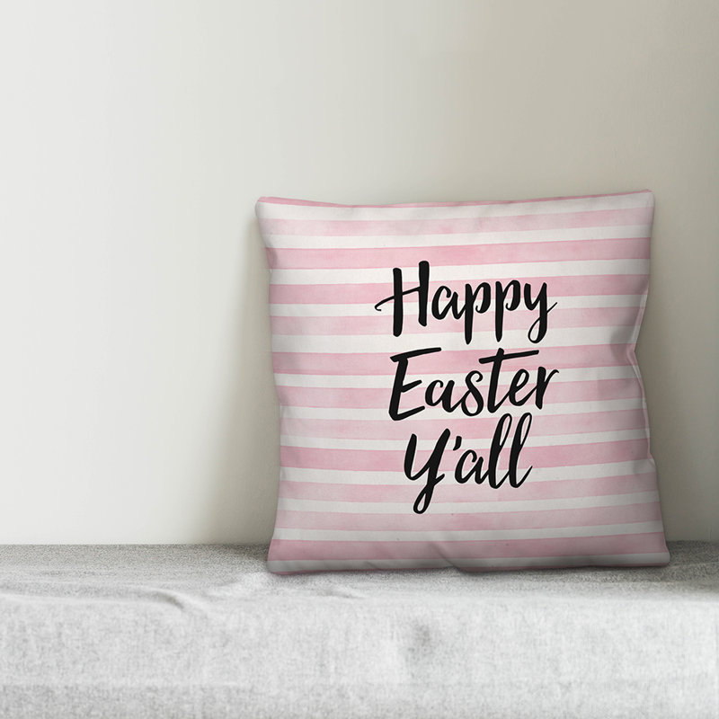  Coussin Watercolor Stripes, 16 po x 1 po, Polyester / Bourre en polyester