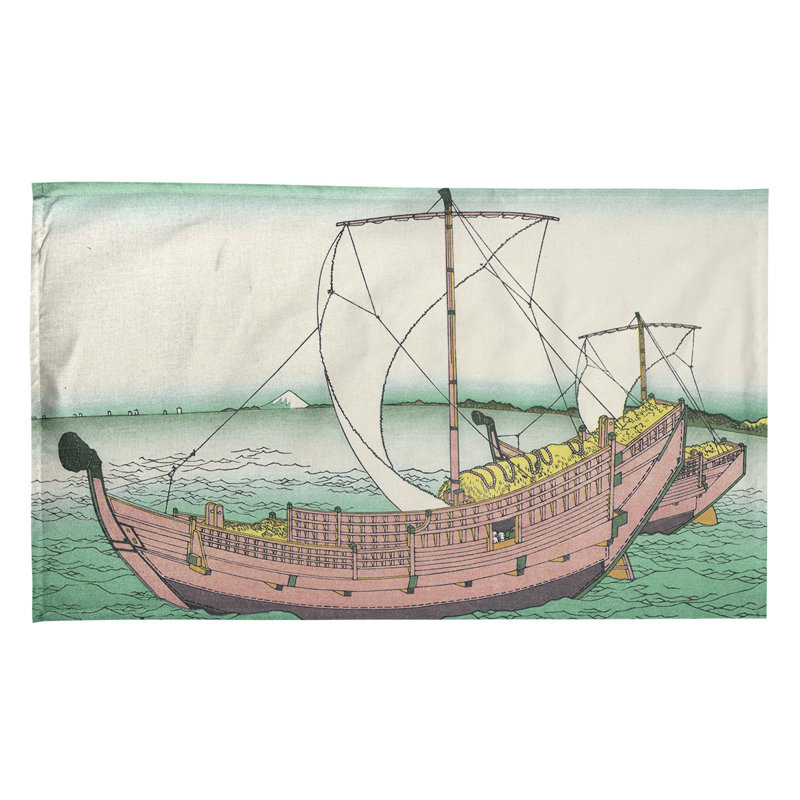 Hague Tea Towel Kitchen Towel, Green/Peach, Cotton Twill