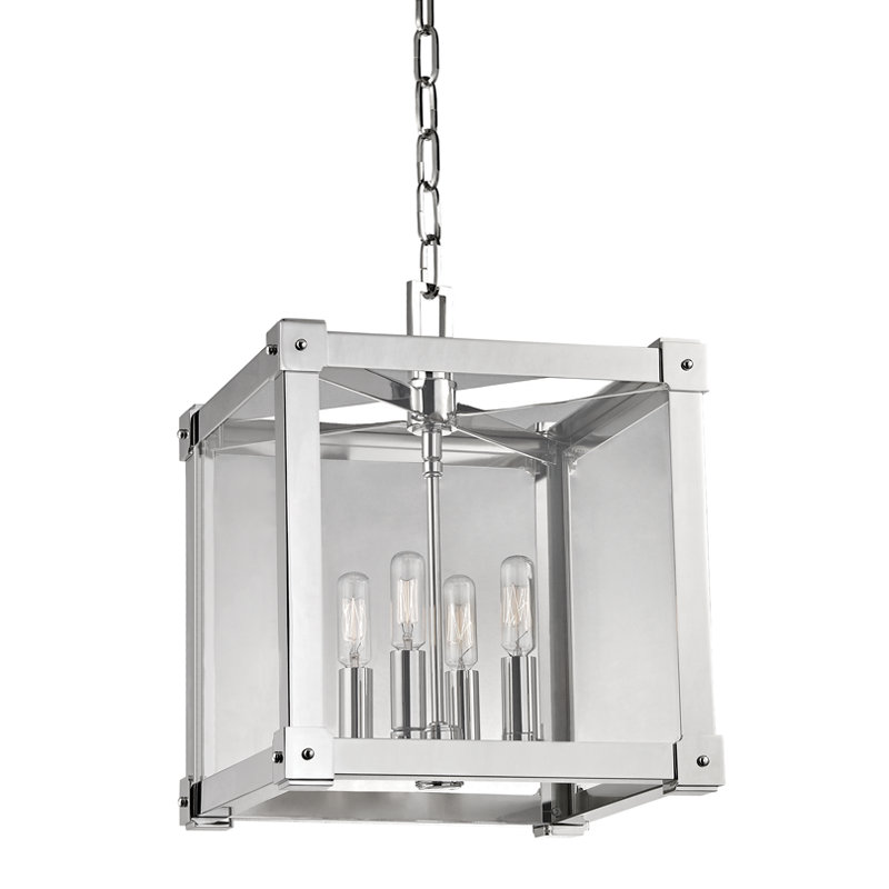 Forsyth 4 - Light Chandelier, 15.25" H x 12.25" W x 12.25" D, Polished Nickel
