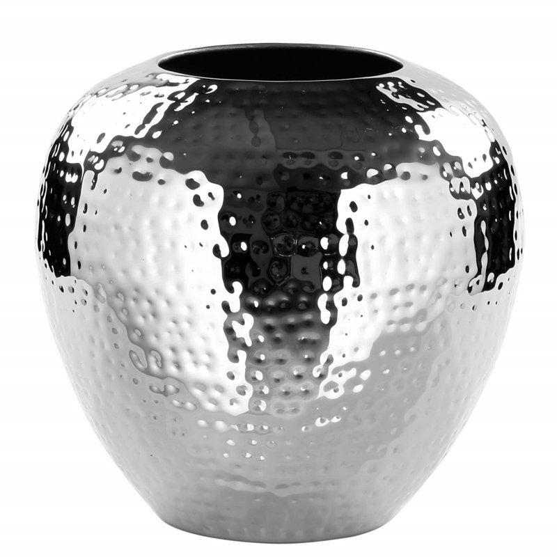 Losone Iron Hammered Silver Vase