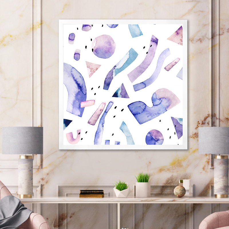 «Abstract Hipster Bauhaus And Minimal Elements», reproduction d'art sur toile à motifs, H 30 po x l 30 po, Cadre photo blanc
