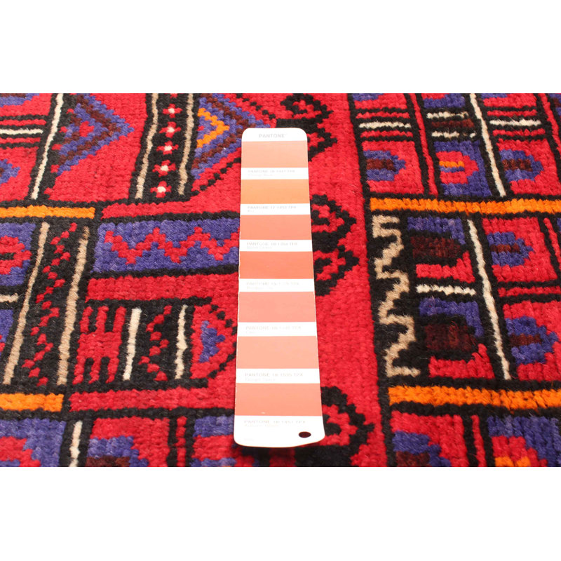 Tapis rouge Teimani 2 pi 10 po x 4 pi 5 po