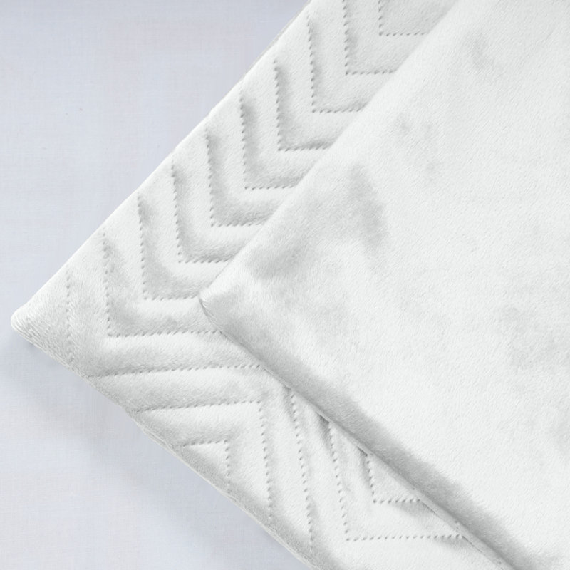 Embossed Quilted Pattern Velvet Cushion Cover (Set of 4), White