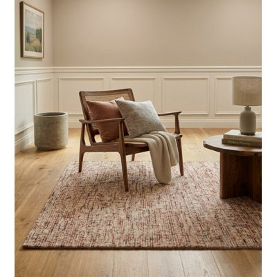 Tapis intérieur touffeté à la main 100% laine brun clair