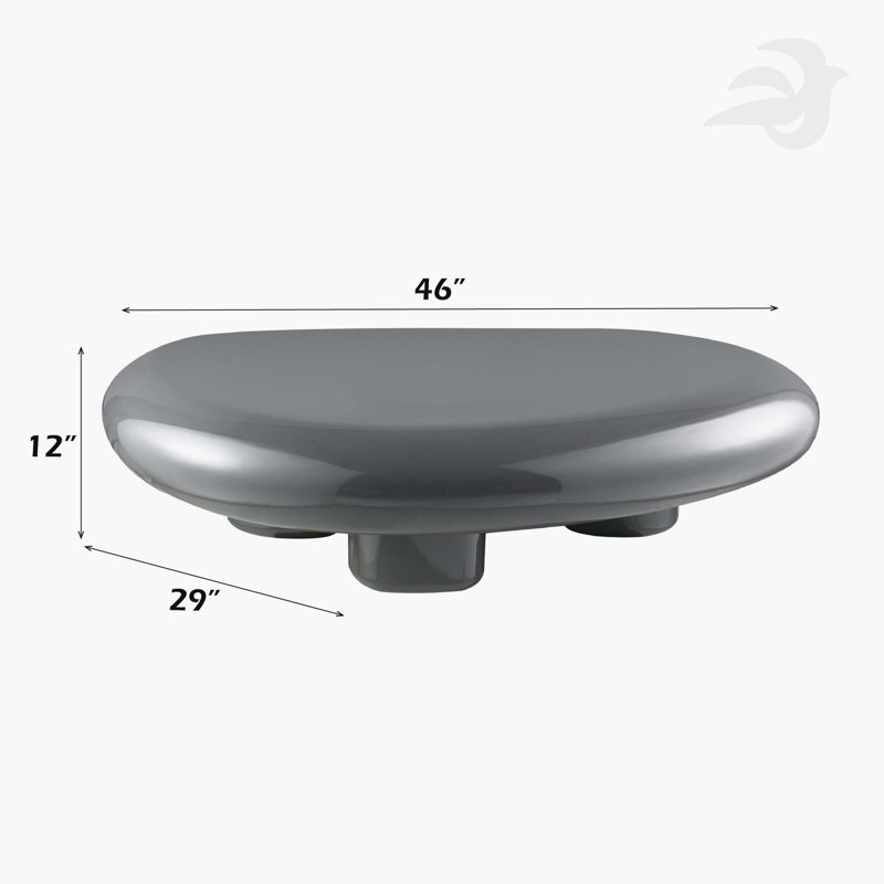 Table basse Charlene, H 12 po x L 29 po x l 46 po, Grey