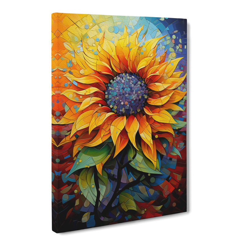 Sunflower Hard Edge - No Frame Print, 50cm H x 35cm W x 3cm D