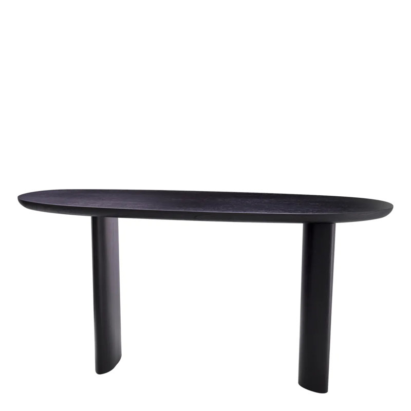 Lindner 61.61'' W Solid Wood Console Table, Black