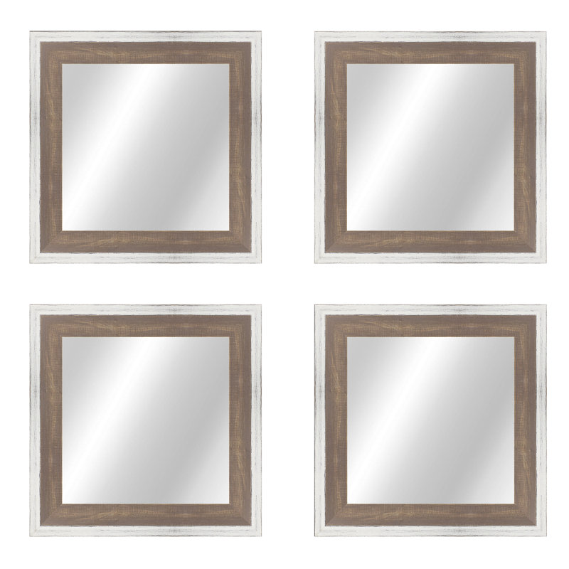 Bois naturel, 20,5 po x 20,5 po, Blanc / brun