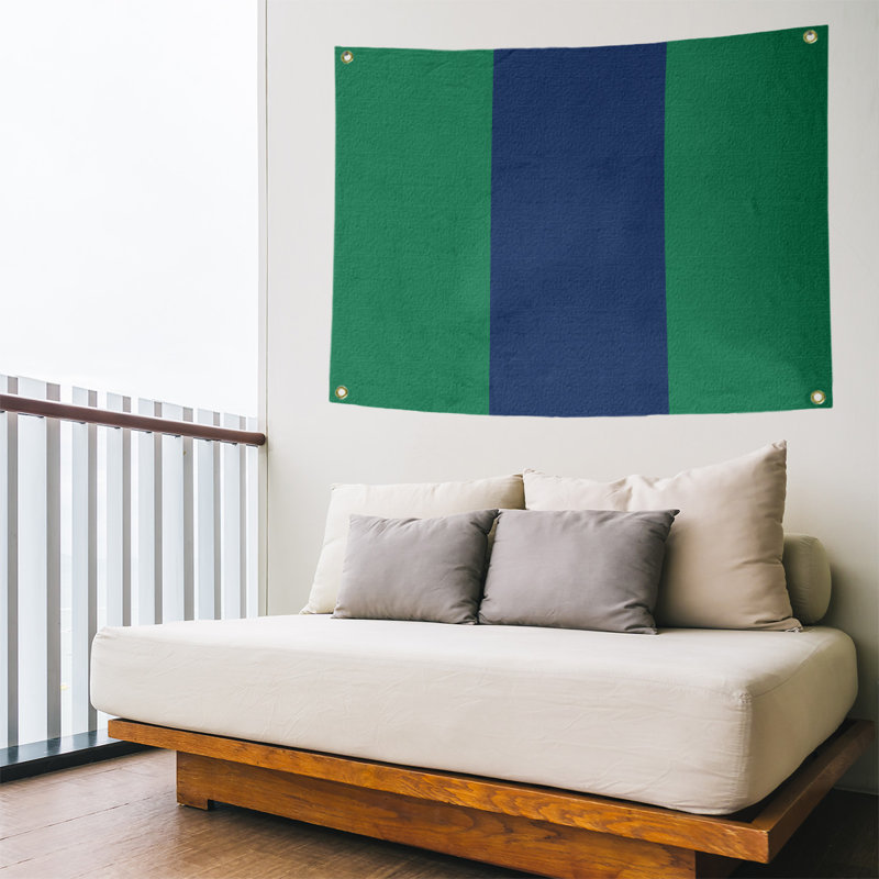 Tapisserie de polyester Vancouver, H 59 po x l 80 po x P 2 po, Vert / bleu / vert
