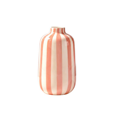 Pink Striped Decorative Vase