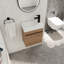 Meuble-lavabo de salle de bain 18 po, lavabo en résine, porte à fermeture en douceur, opulence moderne, grand espace de rangement, imitation chêne 18 po avec lavabo et mises à niveau,-1975445803