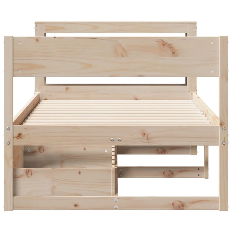 Solid Wood Bed, European Single (90 x 200cm)