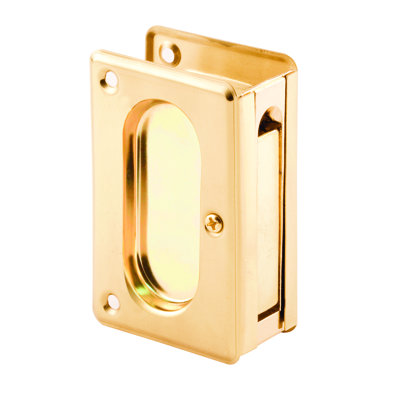 Poignée de passage en laiton pour porte de placard, poignée de 3/4 po x 2 1/2 po pour portes épaisses de 1-3 / 8 po x 1-3 / 4 po, laiton poli (paquet de 1)