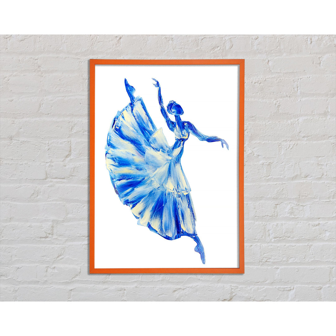 Praneeth Blue Ballerina 11 Gerahmter Druck Wandkunst