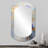 Gainesville Blue And Gold Exquisit Violets III - Violets Asymmetrical Wall Mirror, Beige Cylinder Decorative Mirror, Printed Metal Art-1090420362