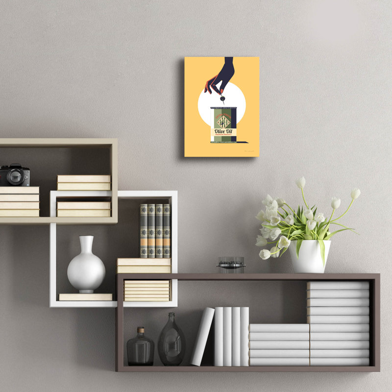 Art mural en verre Winston Porter «Olive Oil» par Omar Escalante, H 16 po x l 12 po x P 0,13 po