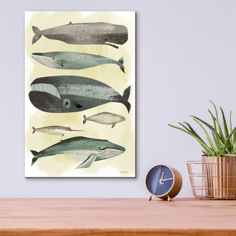 «Whales» par Pete Oswald, H 16 po x l 12 po x P 0,13 po