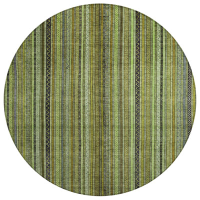Velatrix Green Washable Indoor-Outdoor Rug - LOOMLAN