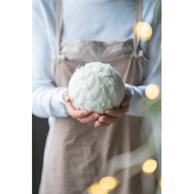 Ensemble de 6 boules de 4 pouces à volants crème pour fêtes