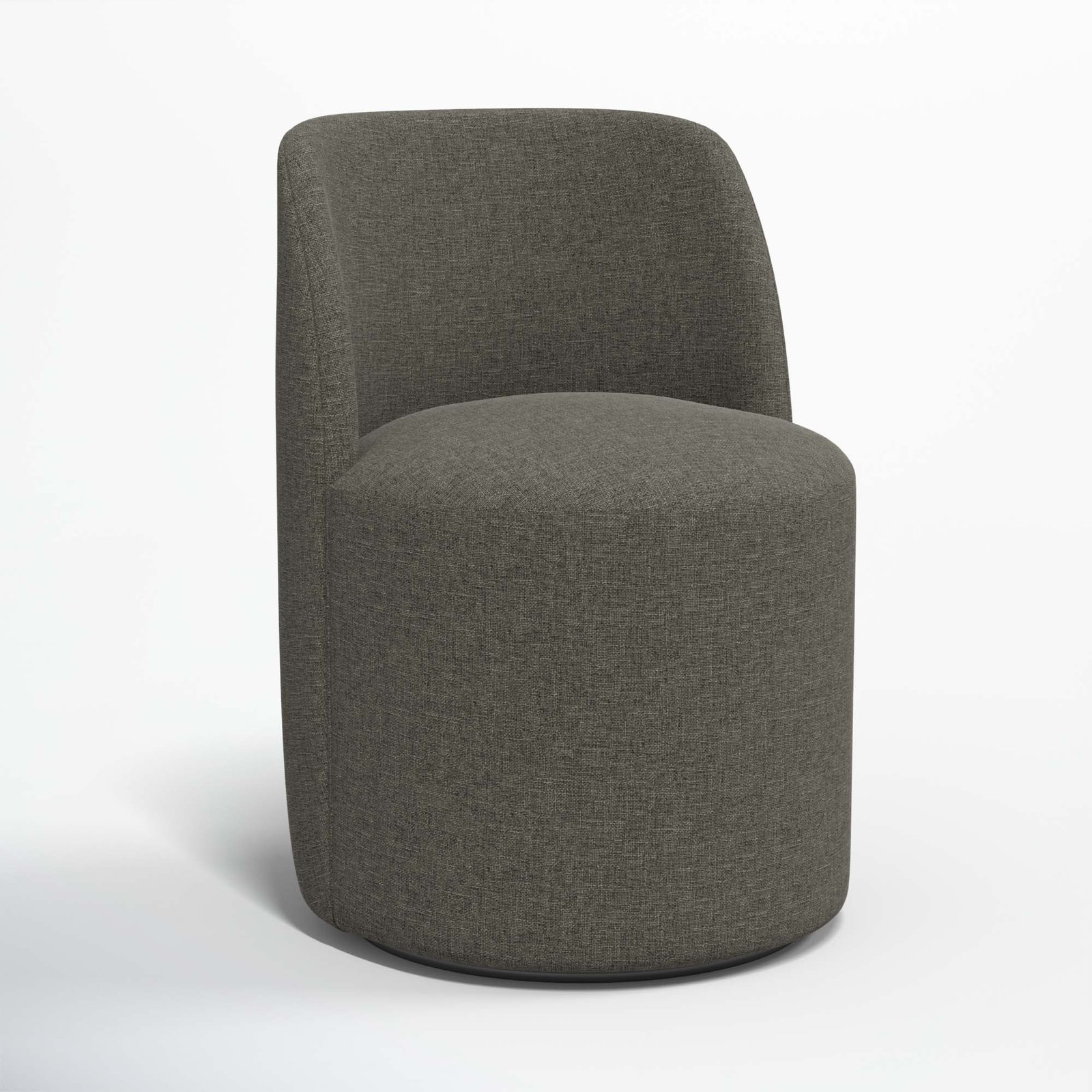 Begonia Swivel Dining Chair, Zuma Charcoal Textured Linen