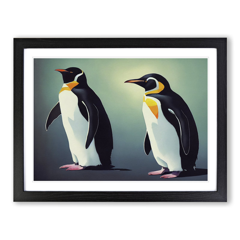 Friendly Penguins - Framed Print, Black Framed, 46cm H x 64cm W x 2cm D