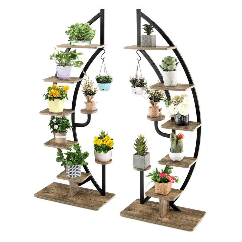 Nathasha Plant Stand, Black/Brown
