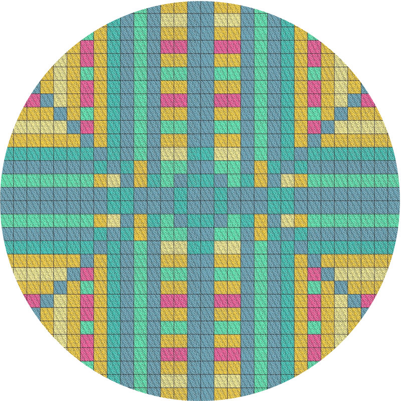 Tapis décoratif géométrique Putman, Rond 5 pi