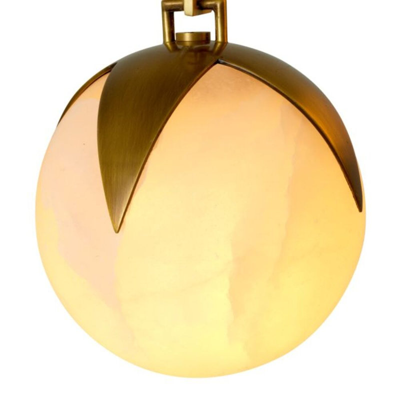 CDJ Chandelier Alesa antique brass finish alabaster, 79.93" H x 13.78" W x 13.78" D, 5