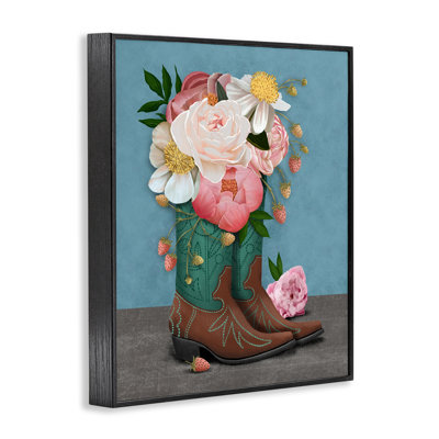 Bottes et pivoines occidentales, estampe numérique, conception de Jilly Jack Designs