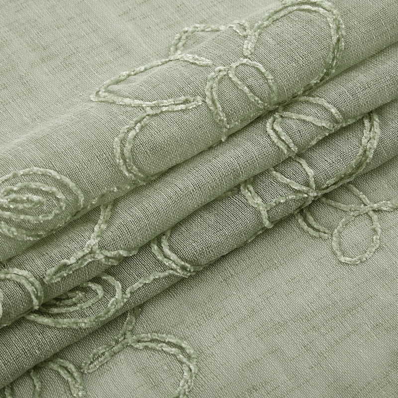 Carston Solid Semi-Sheer Grommet Curtain Panels, 38" W x 96" L, Olive Green