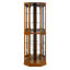 Vitrine de coin à 6 tablettes avec lumières, miroirs et tablettes réglables, chêne (ampoule E26 non incluse)