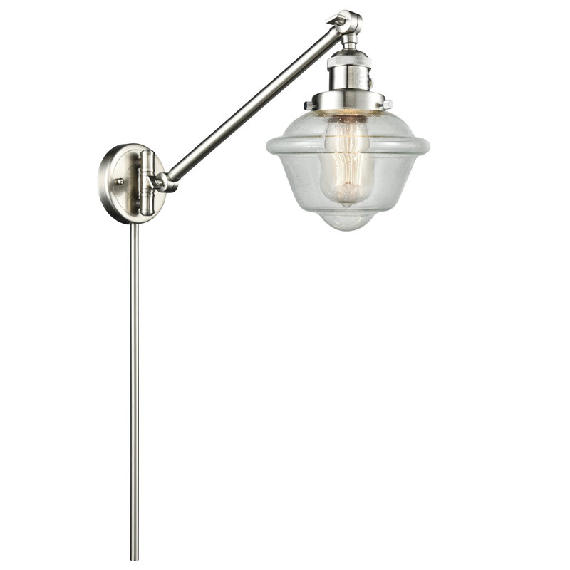 Bras articulé à 1 lumière à intensité variable Calliope, Grainé, Nickel satiné brossé