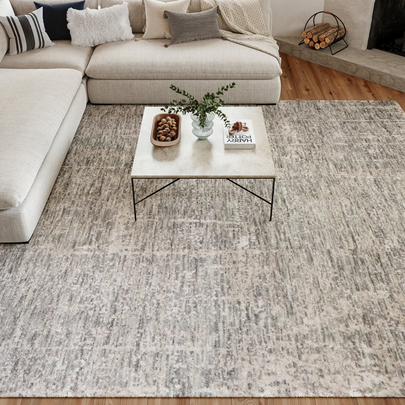 Tapis d'intérieur moderne gris argenté 8 pi 6 po x 11 pi 6 po Nourison Luna, Gris, Rectangle 8 pi 6 po x 11 pi 6 po