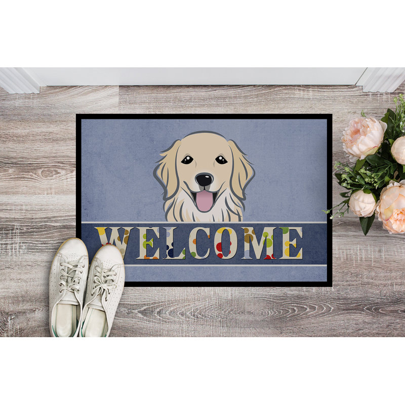 Tapis d'entrée antidérapant Tribbey Golden Retriever, Rectangle 2 pi x 3 pi