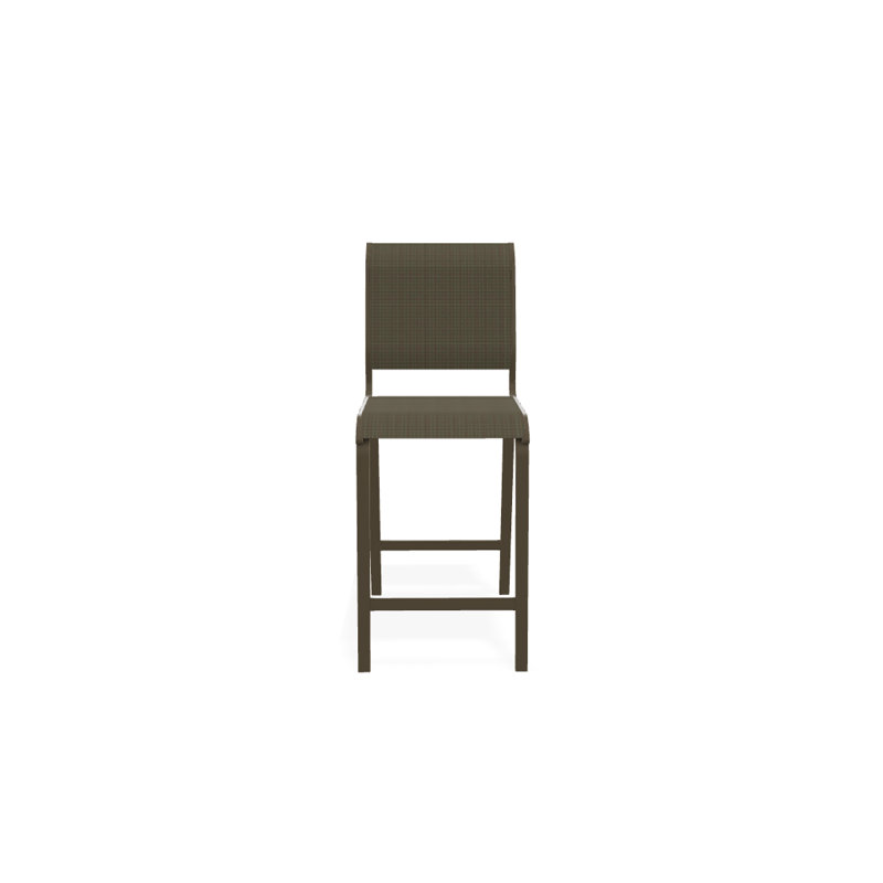Tabouret de bar 26 po Holna, Bois de plage texturé, Tweed Sunbrella® brun